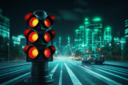 人工智能的红绿灯，引领未来交通的智能导航，智能交通的未来导航，AI红绿灯引领革新，AI赋能的交通未来，智能红绿灯导航革新之路