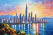 深圳风景油画网站排名，艺术与美景的完美融合，深圳美景油画网站TOP榜，艺术与自然风光的完美邂逅