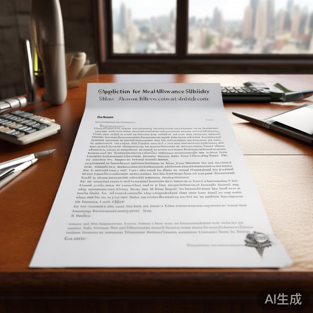 关于申请误餐补贴的申请书