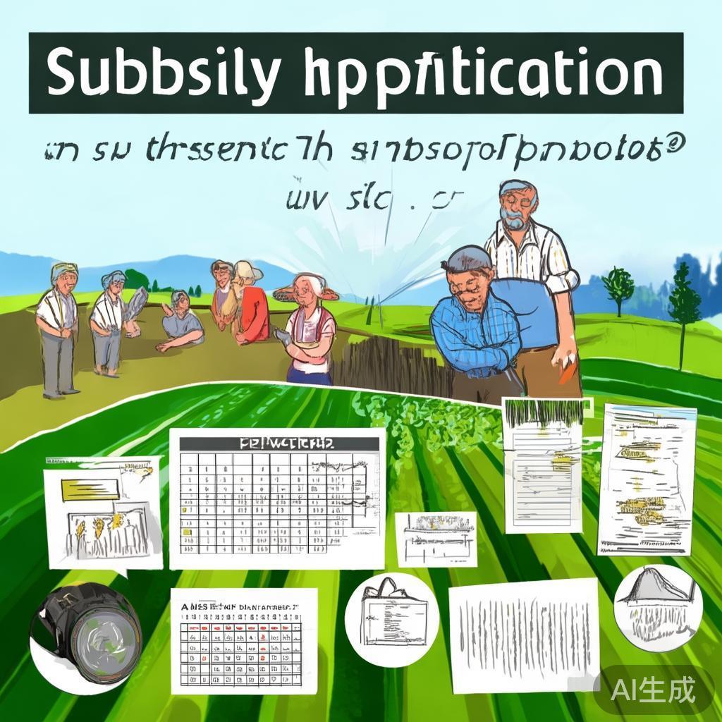 接下来是注意事项，这部分很重要，因为补贴申请过程中可能会遇到各种问题，提醒农民注意的事项，比如材料准备、时间节点以及政策变化，这样能帮助他们避免常见的错误，提高申请成功的几率