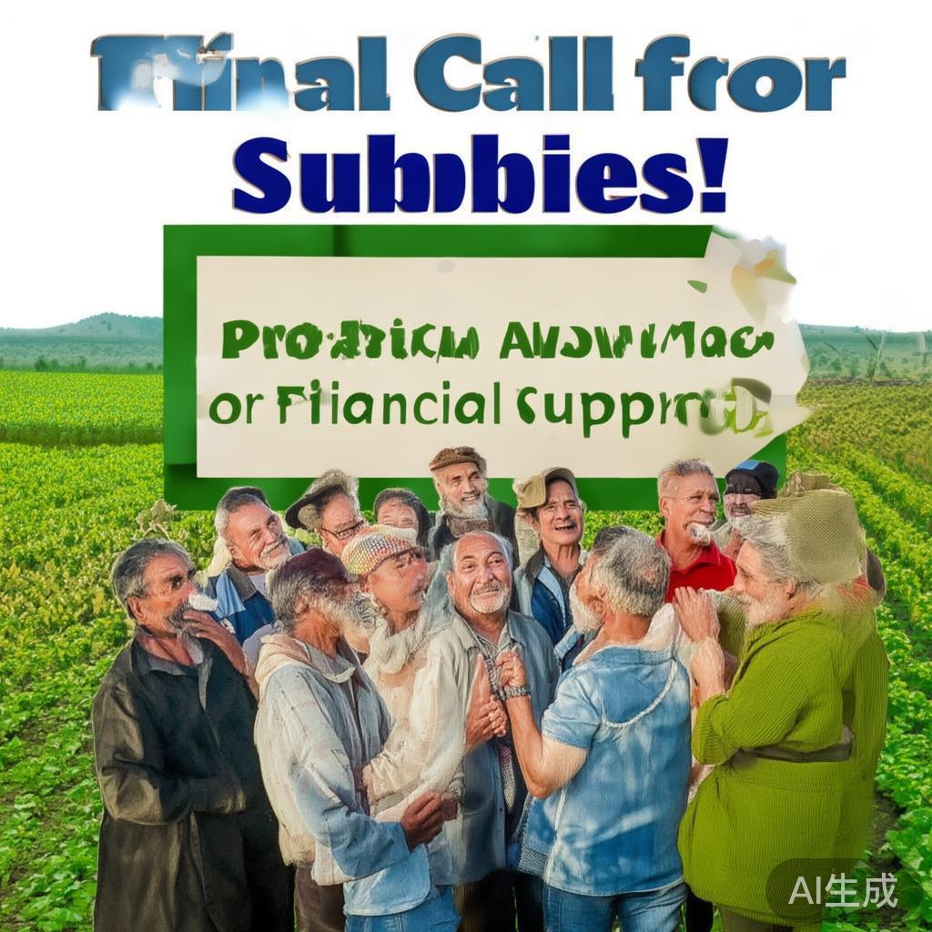 最后，总结部分要强调补贴的重要性，并鼓励农民积极申请。整个文章要保持语言简洁明了，避免过于专业的术语，让所有读者都能理解