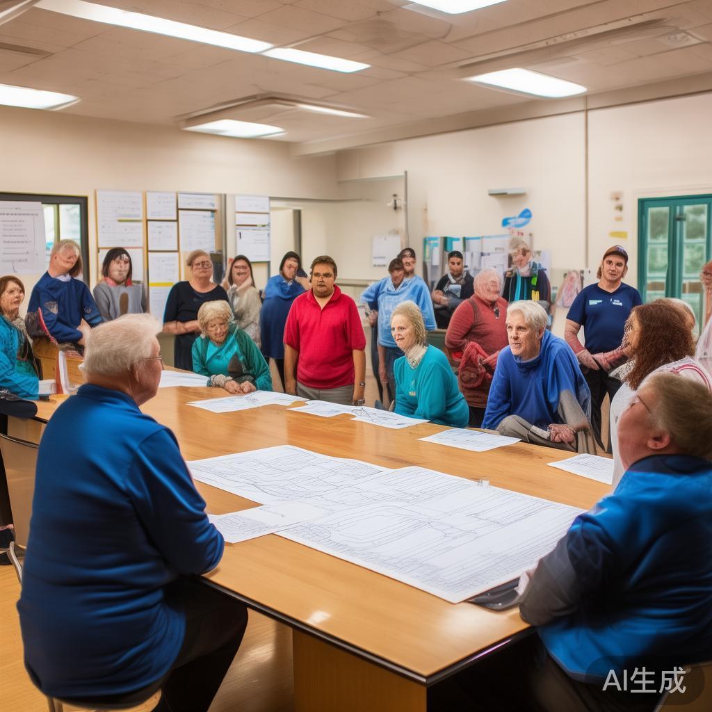 用户还给了一个示例标题关于社区申办两残补贴申请书的思考，这可能是一个引人入胜的开头。然后，正文部分需要详细说明社区的情况，比如现有资源是否满足需求，哪些方面需要加强，以及如何制定具体的计划